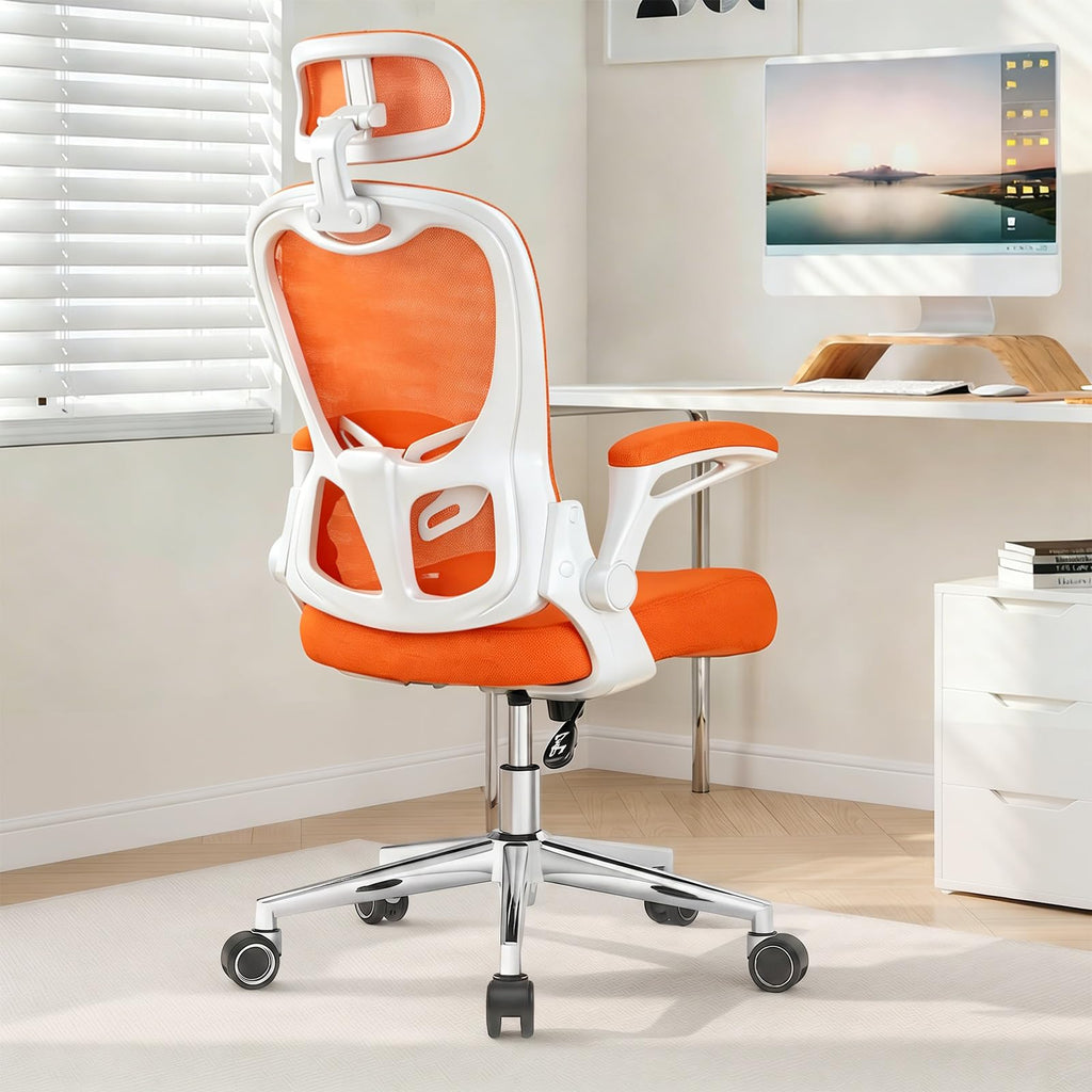 Ergonomic Breathable Mesh Office Chair with Flip-Up Arms D9821
