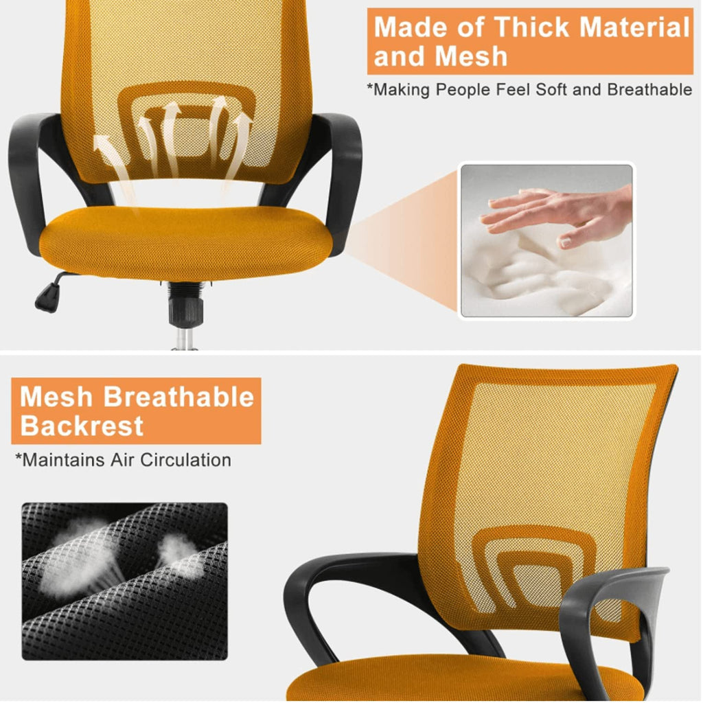 Orange Mesh Ergonomic Desk Chair with Lumbar Support Z241765