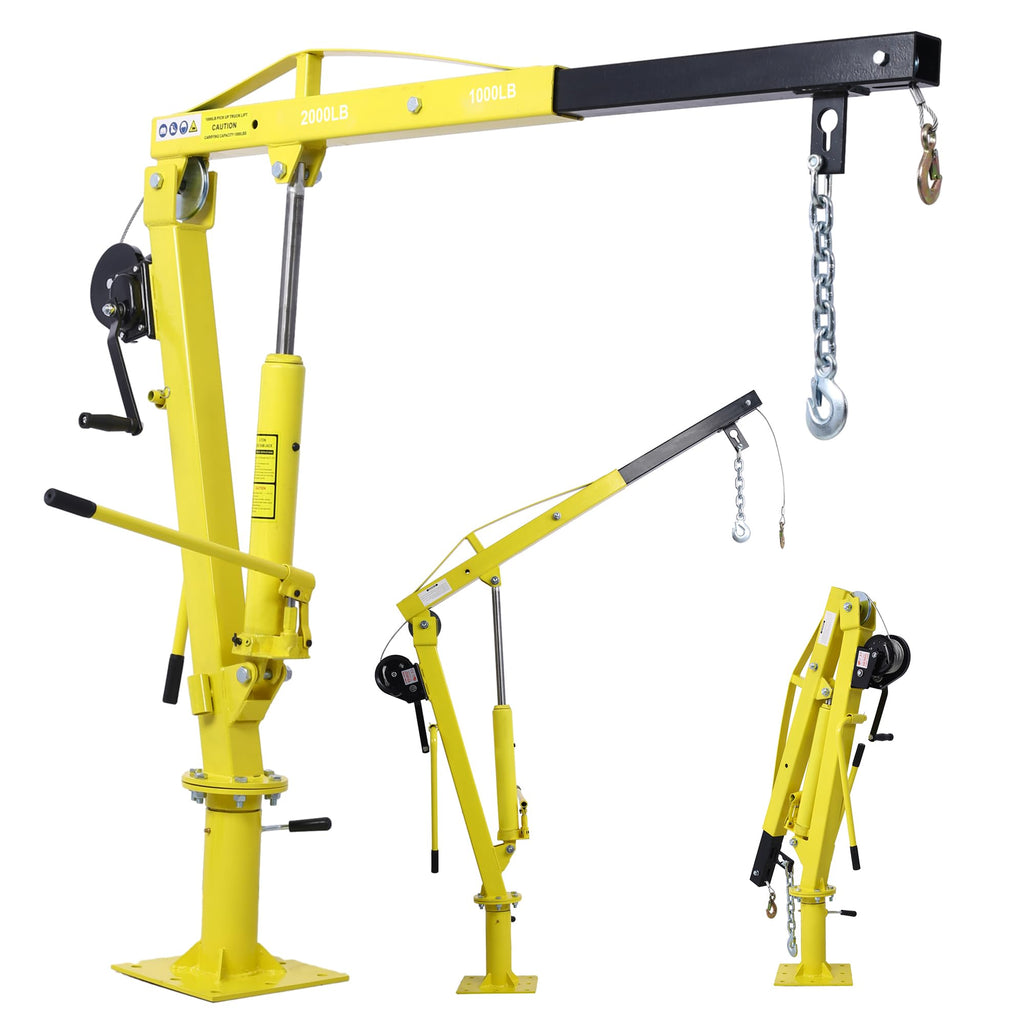 2000 lbs Folding Truck Crane with Hydraulic Winch Z309959
