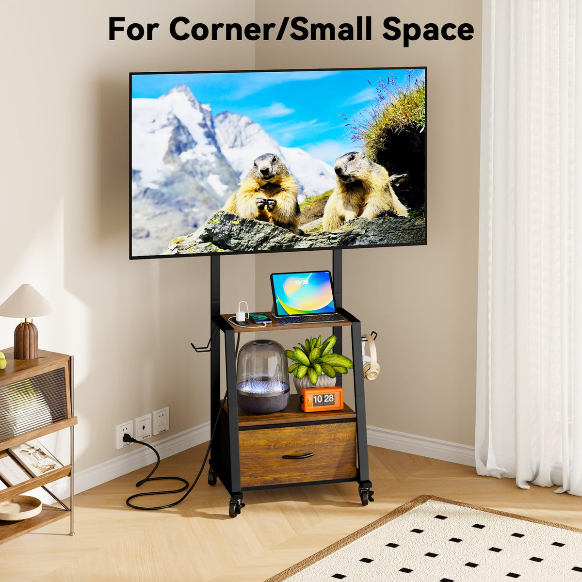 Rolling TV Stand on Wheels for 32-55 Inch TVs W50398