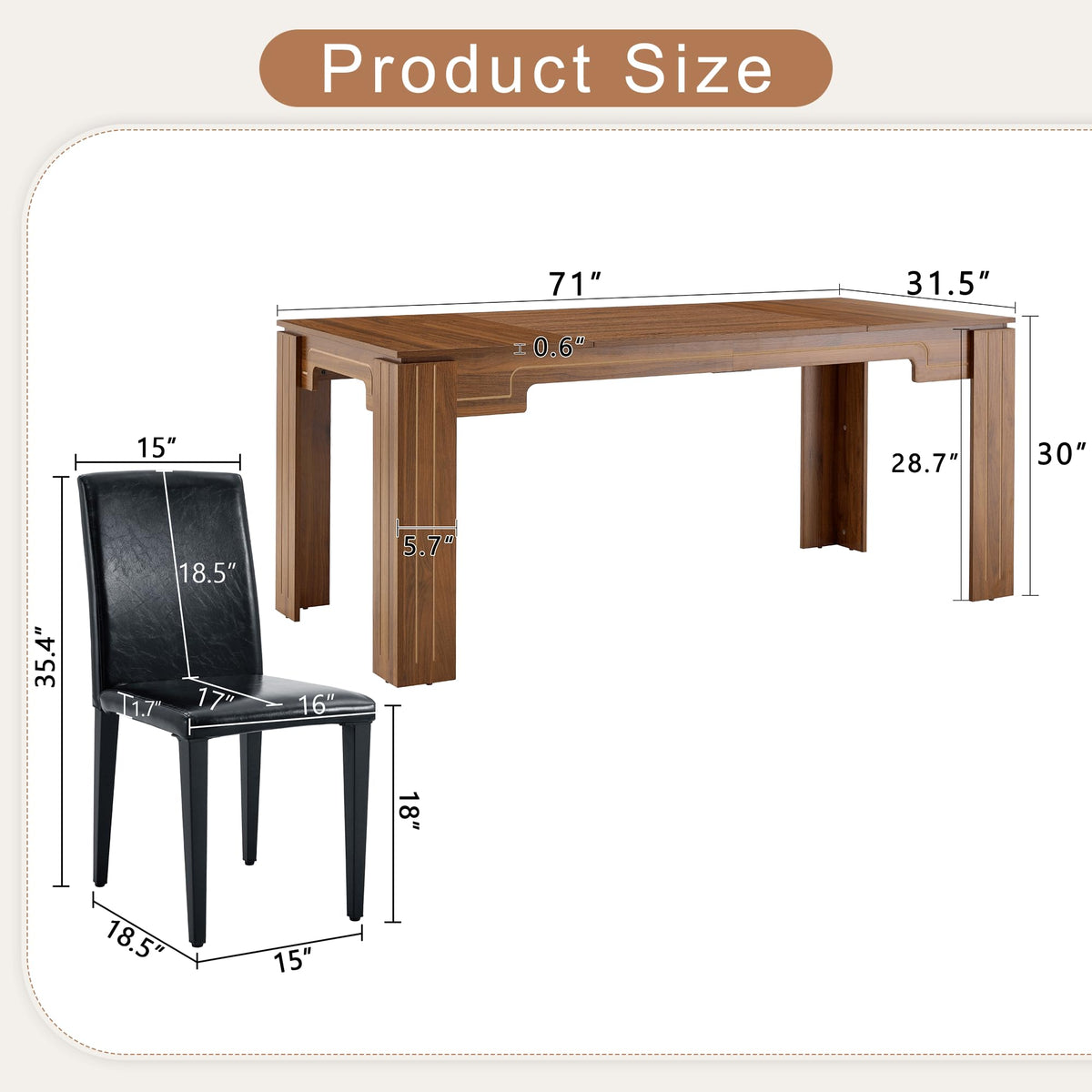 9 Piece Dining Table Set with 8 Pu Leather Chairs K1847