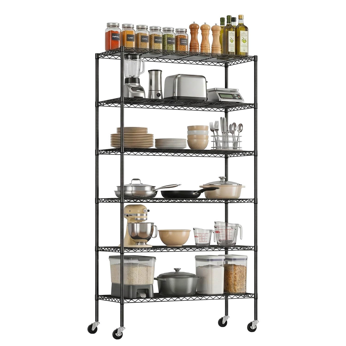 6-Tier Wire Shelf with Wheels C405