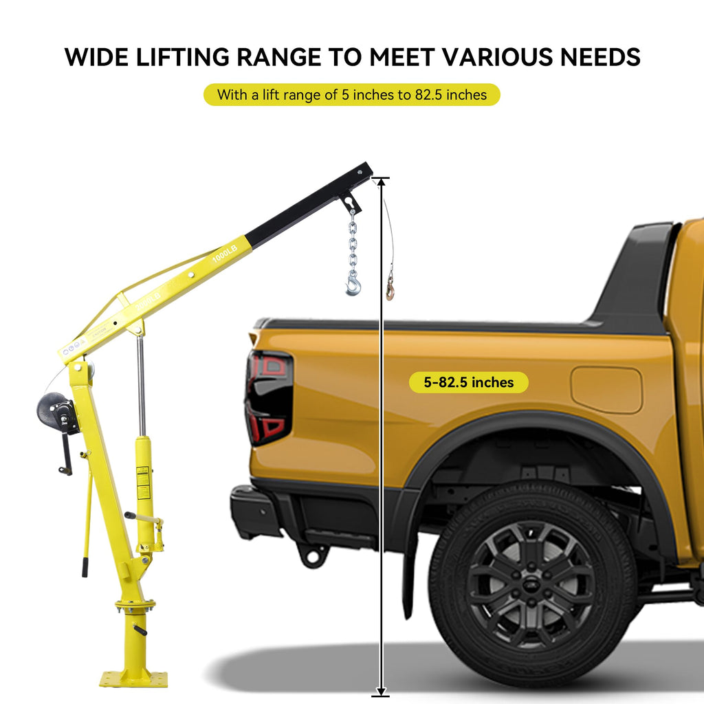 2000 lbs Folding Truck Crane with Hydraulic Winch Z309959