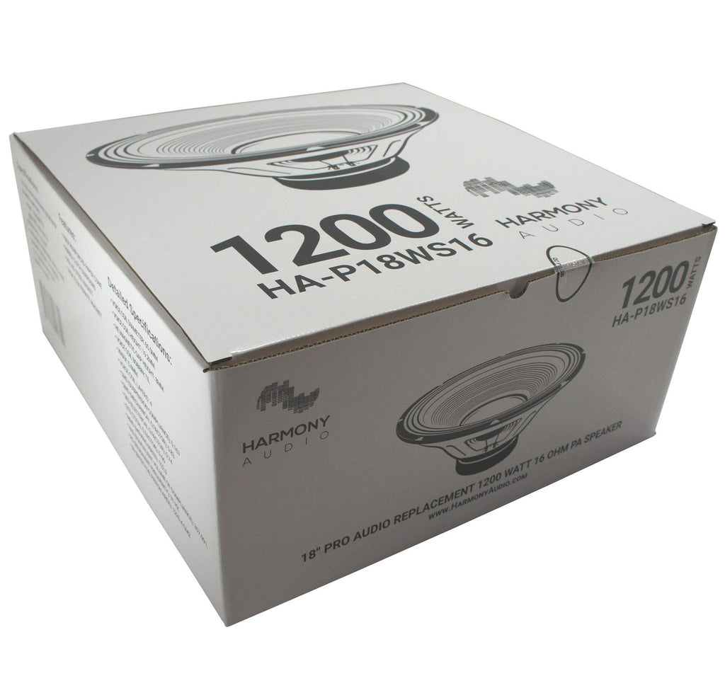 16 Ohm 18 Inch Woofer 4 Pack 1200W Subwoofer I92203