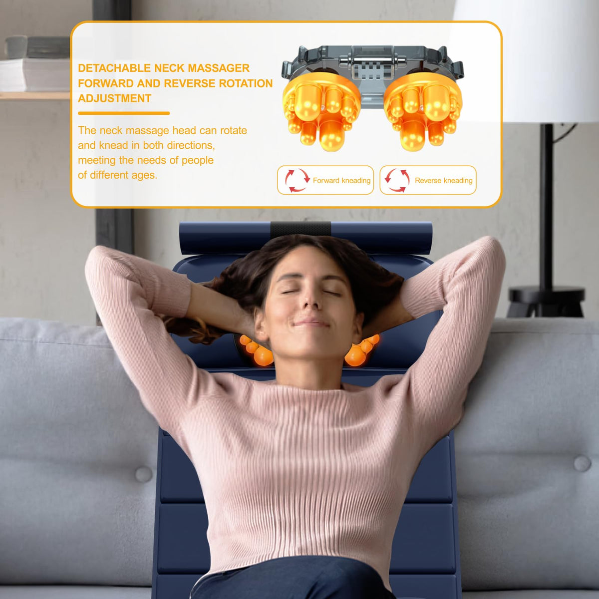 Full Body Massage Mat with Heat, 9 Vibrating Modes, Detachable Neck Massager Z477