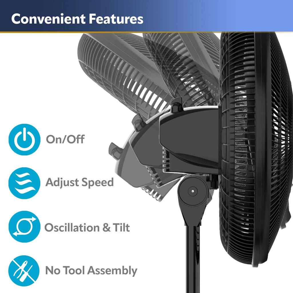 16" Oscillating Adjustable Pedestal Fan D398