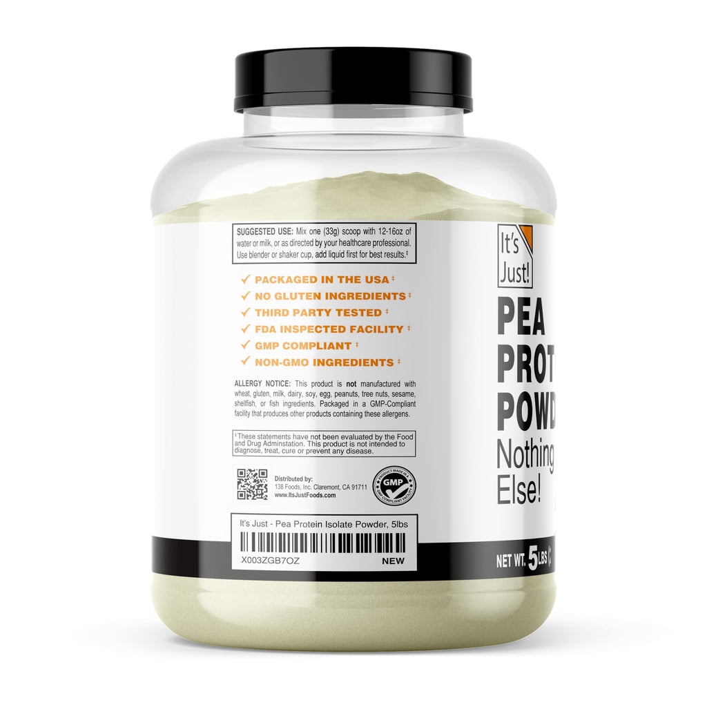 100% Pea Protein Vegan Gluten Free 5 Pound Unflavored F158759