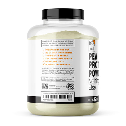 100% Pea Protein Vegan Gluten Free 5 Pound Unflavored F158759