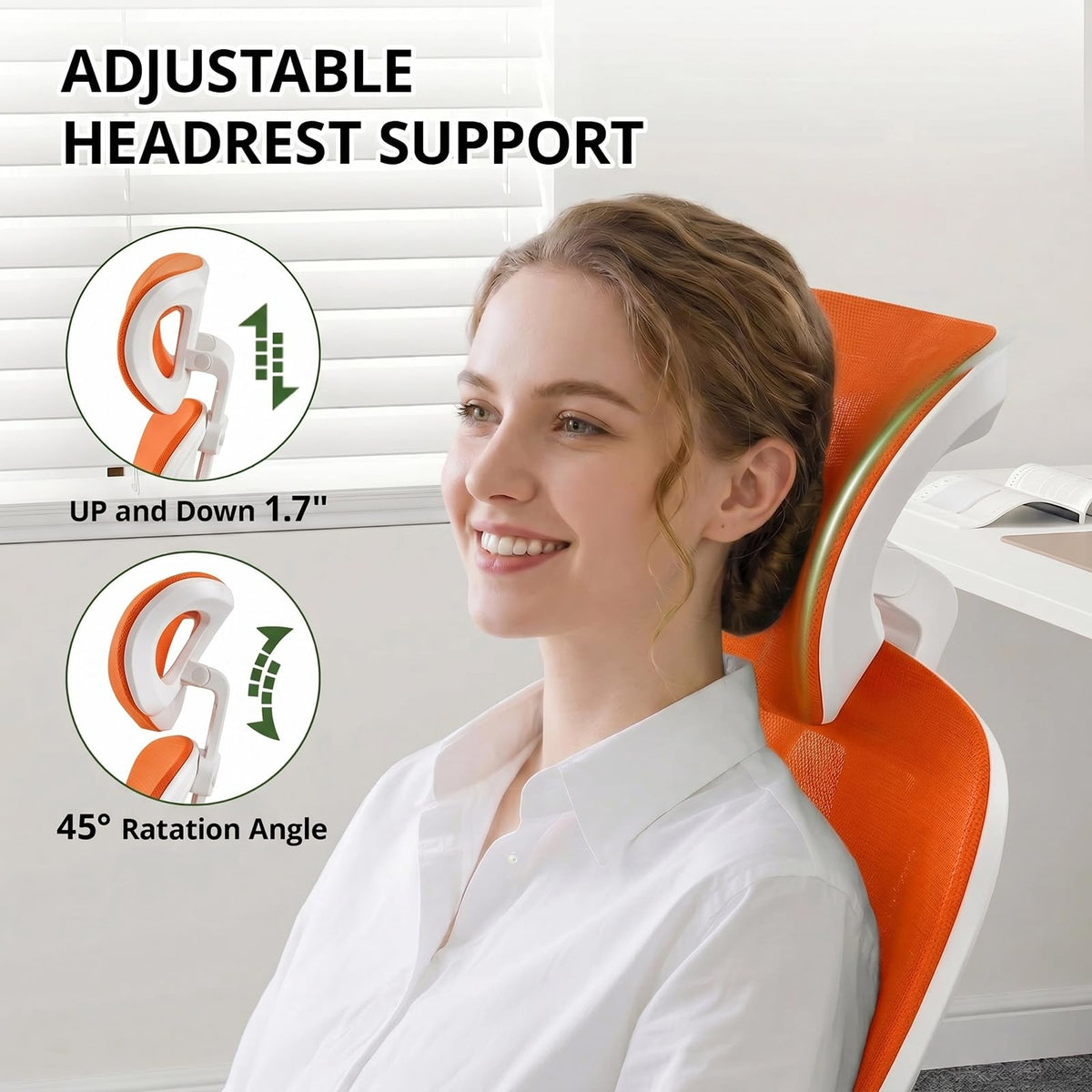 Ergonomic Breathable Mesh Office Chair with Flip-Up Arms D9821