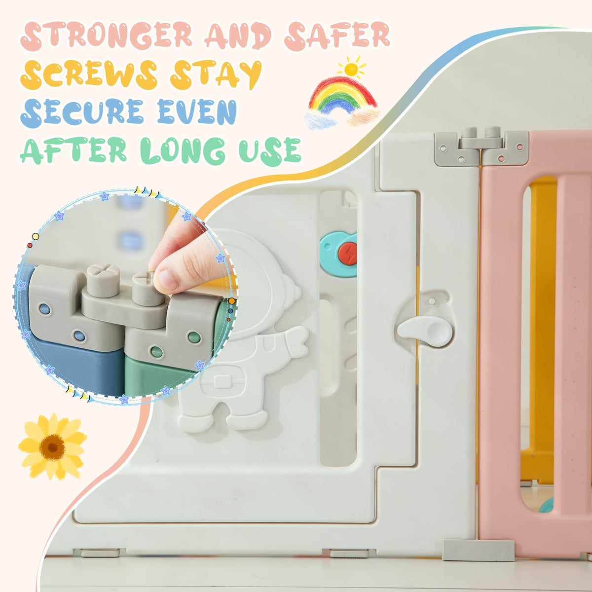 Foldable Colorful Baby Playpen L249231