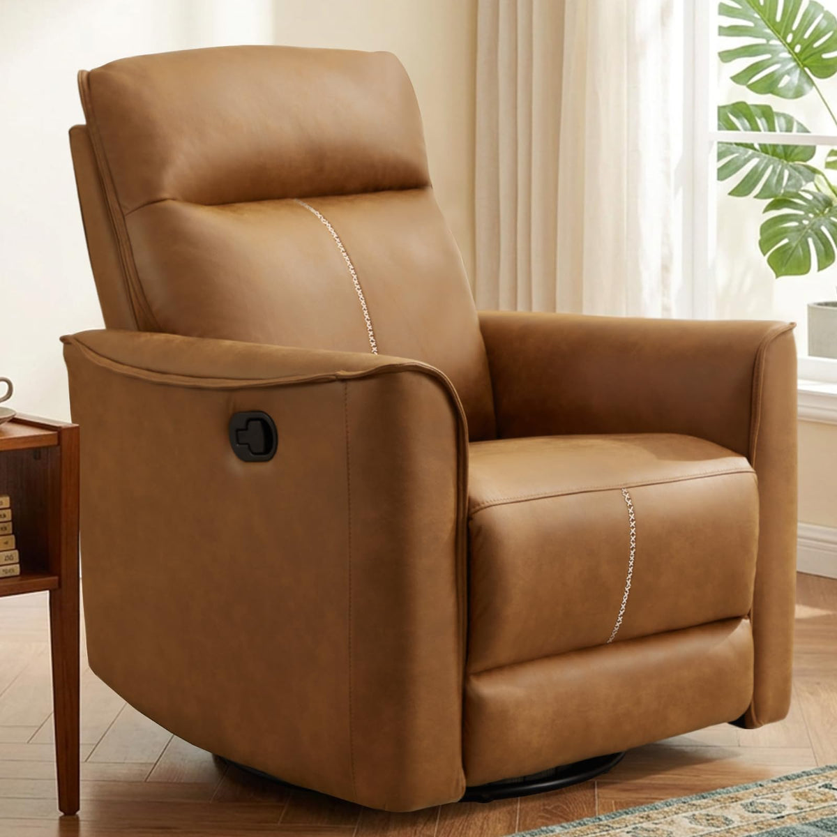 Manual Swivel Rocker Recliner Faux Leather G20886