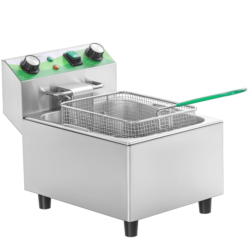 Electric 10L Stainless Steel Deep Fryer with Basket and Lid S7096