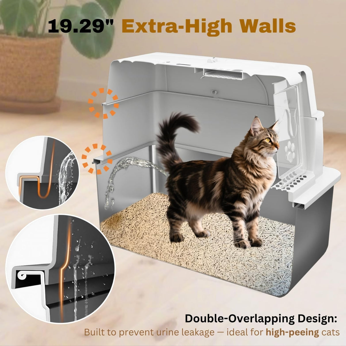 XXXXL Stainless Steel Cat Litter Box with Lid X73923