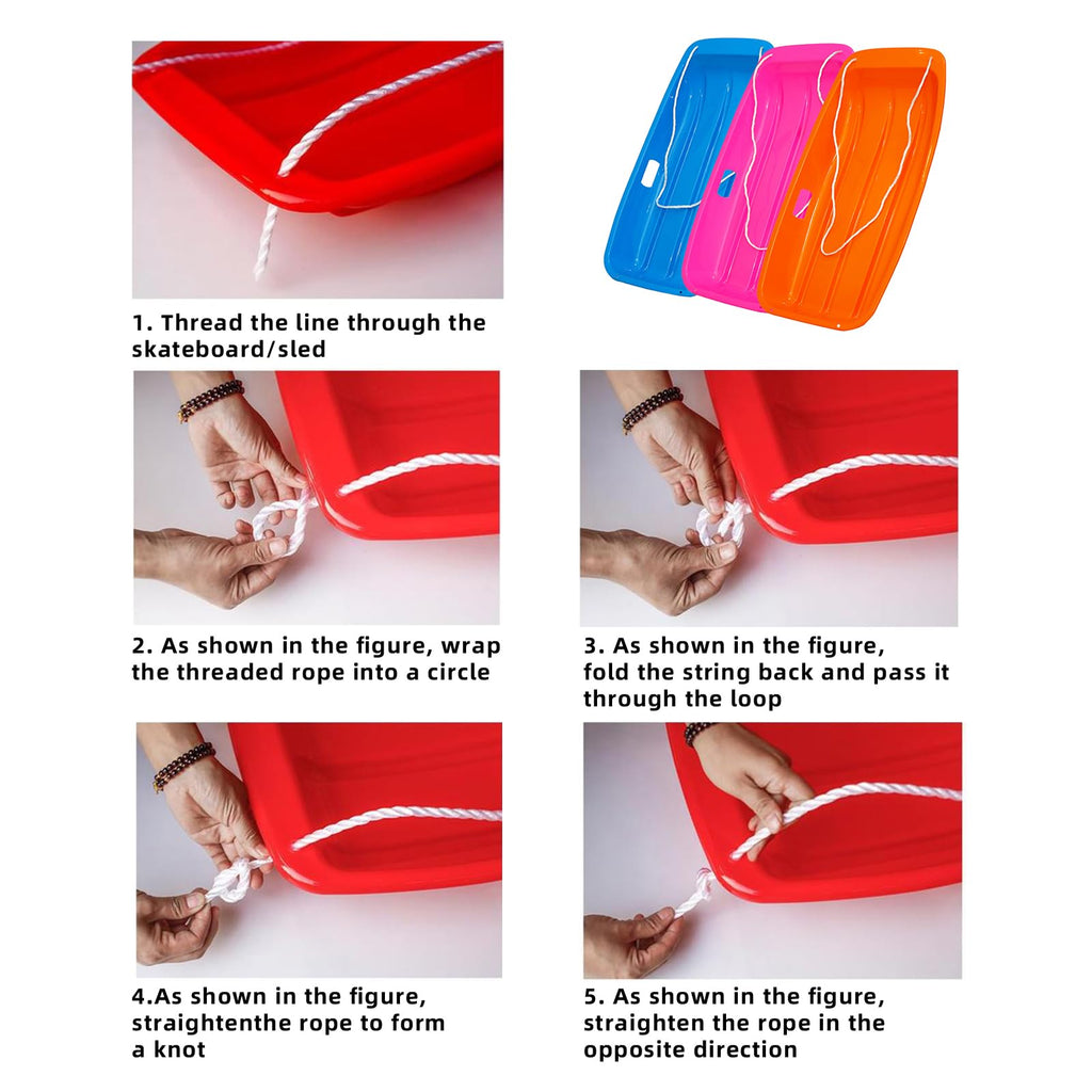 2 Piece Plastic Sled Board with Four Ropes A9338