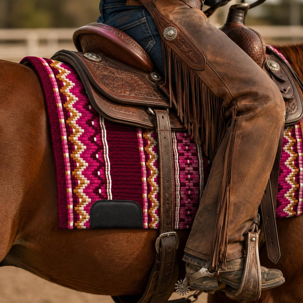 Burgundy Pink Tribal Horse Saddle Pad R38268