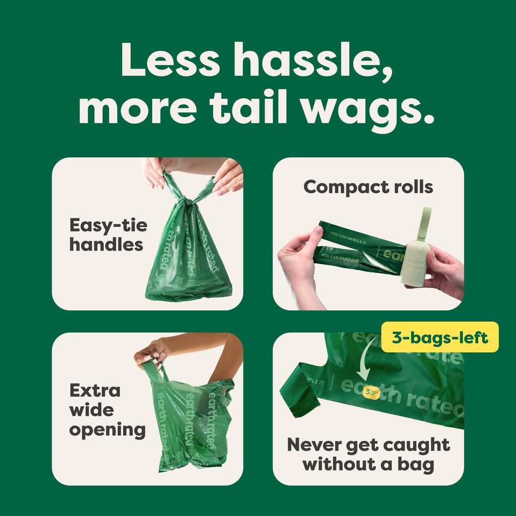 Dog Poop Bags 105 Easy Tie Handle Lavender T612262