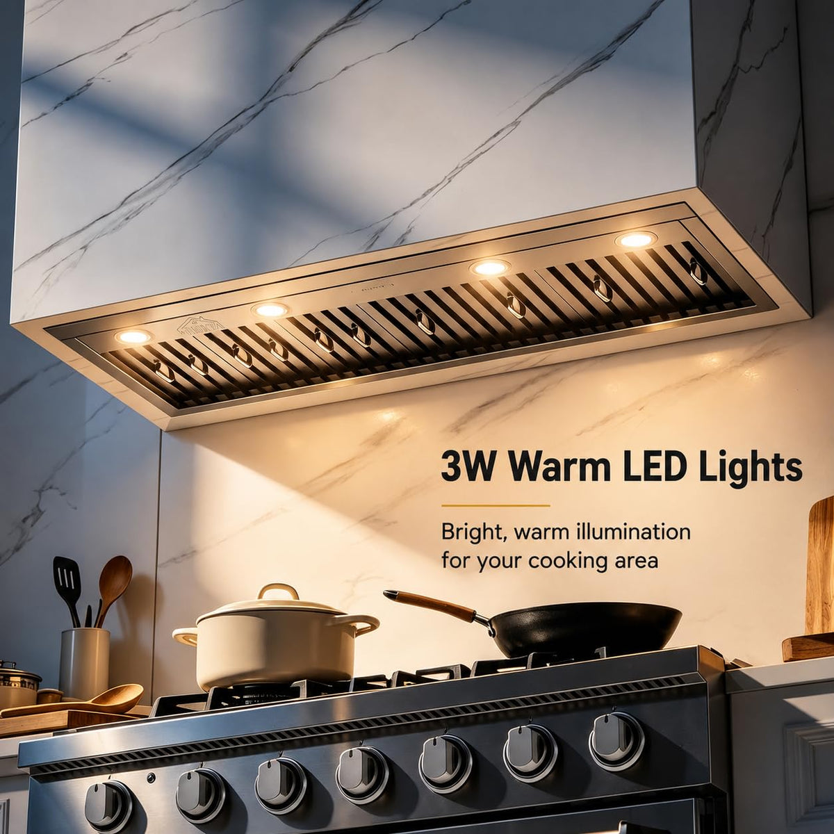 48 inch Stainless Steel Built-in Range Hood with Liner and Baffle Filter V639677