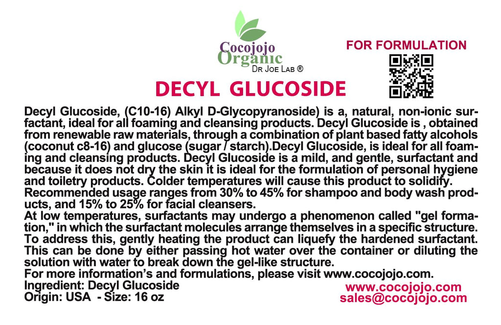 Decyl Glucoside Natural Surfactant 16 Oz T49497