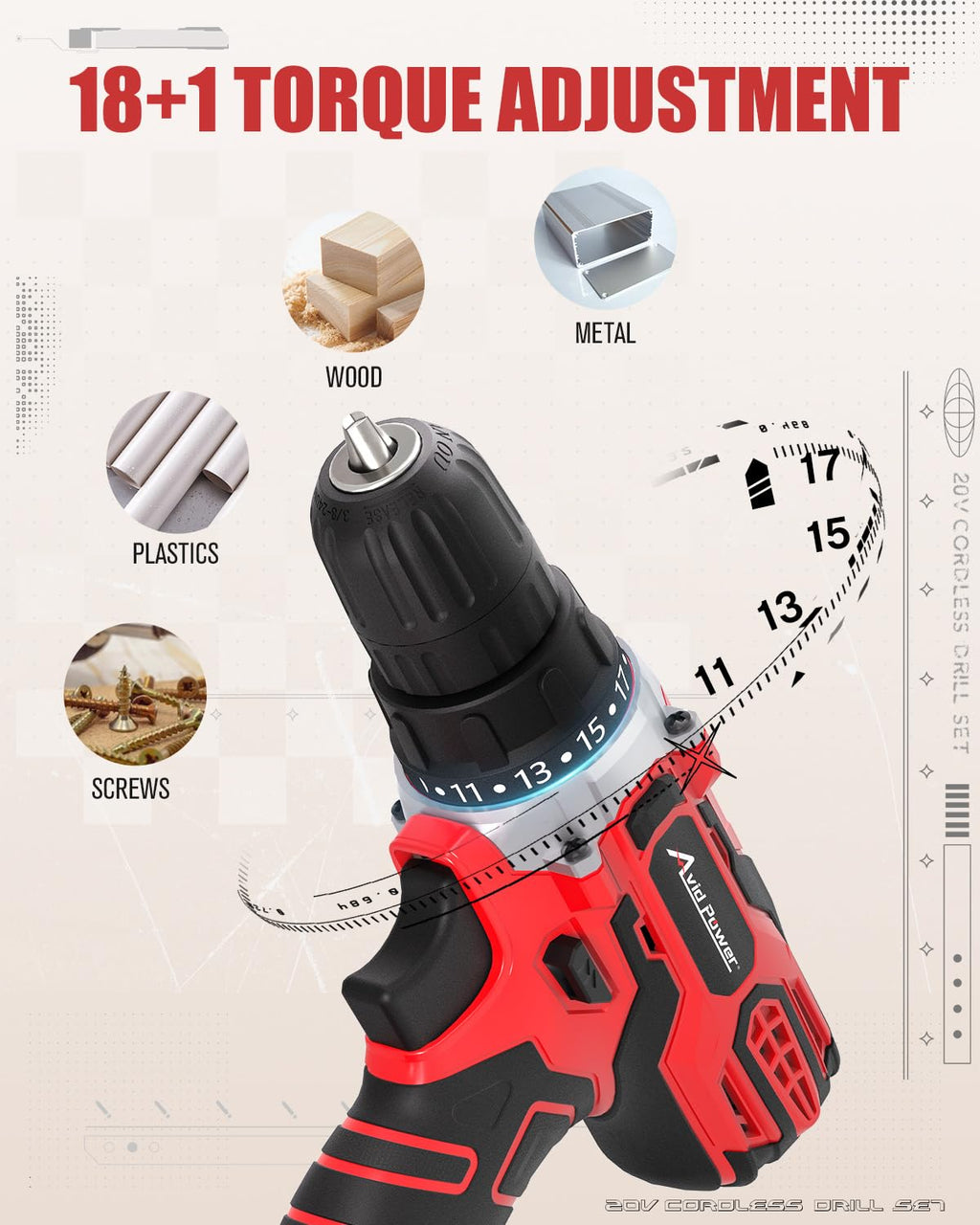 20V Cordless Drill Set with Battery & Charger V4251