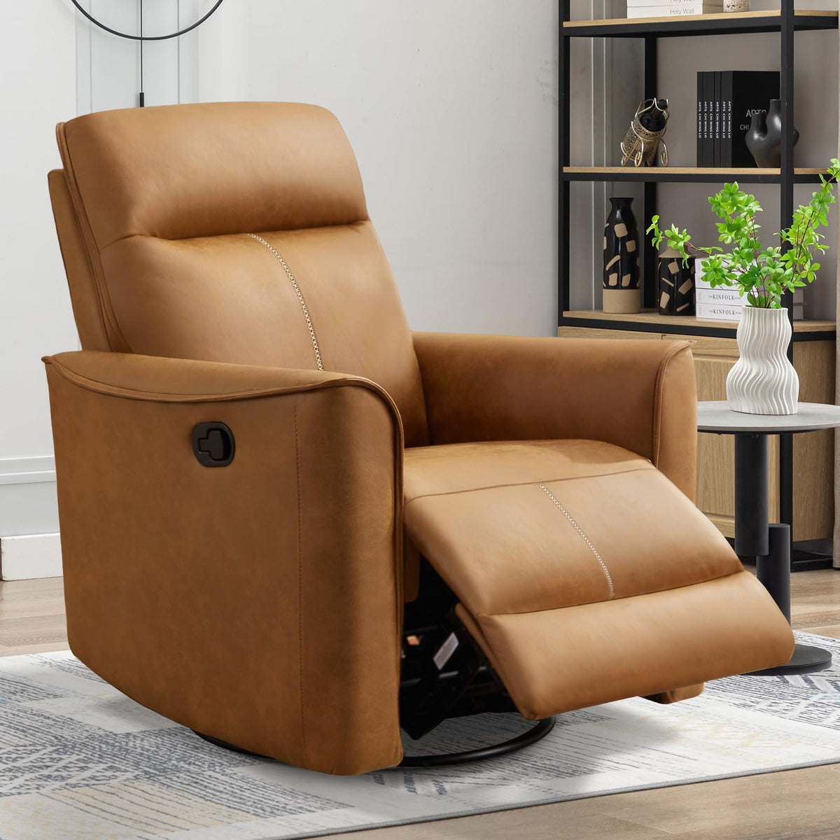 Manual Swivel Rocker Recliner Faux Leather G20886