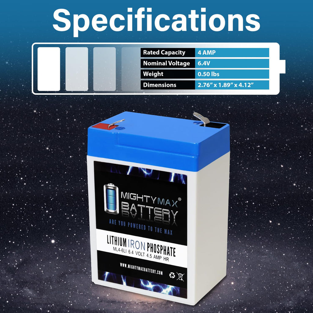 6V 4.5AH Lithium Replacement Battery V6168
