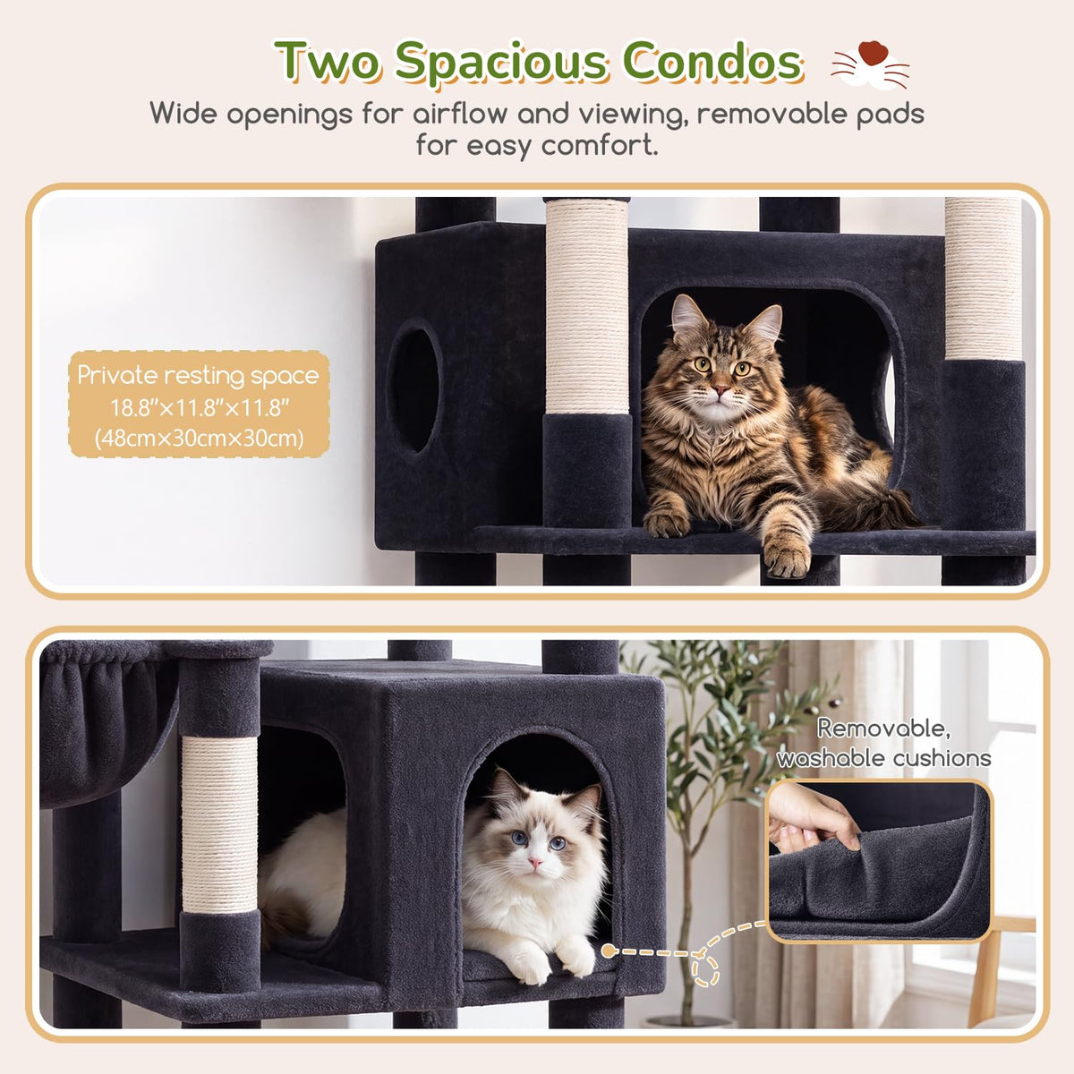 74in Heavy Duty Cat Tree Tower C91583