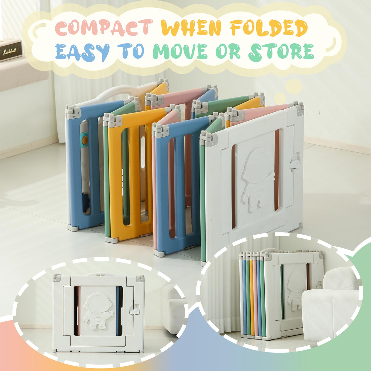 Foldable Colorful Baby Playpen L249231