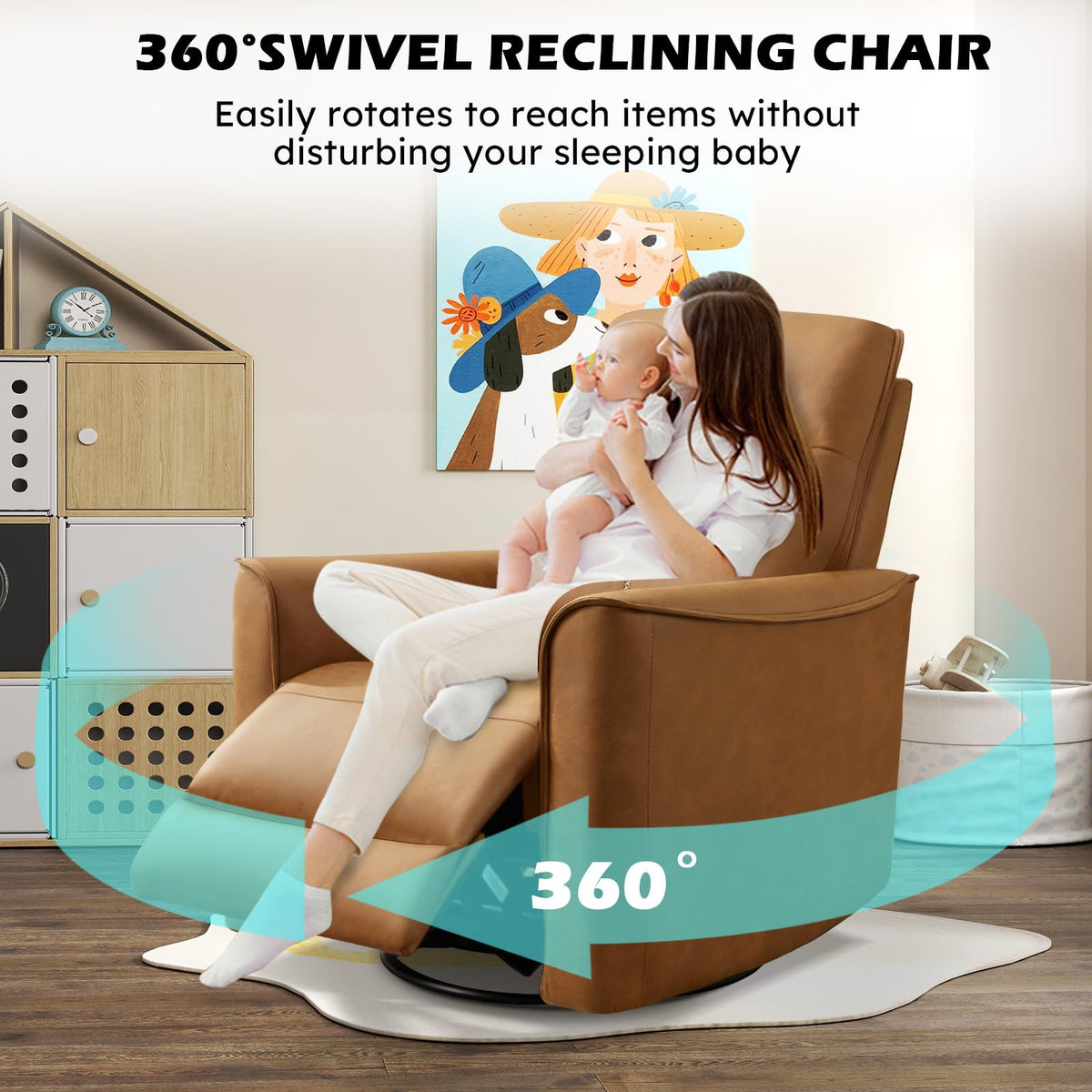 Manual Swivel Rocker Recliner Faux Leather G20886