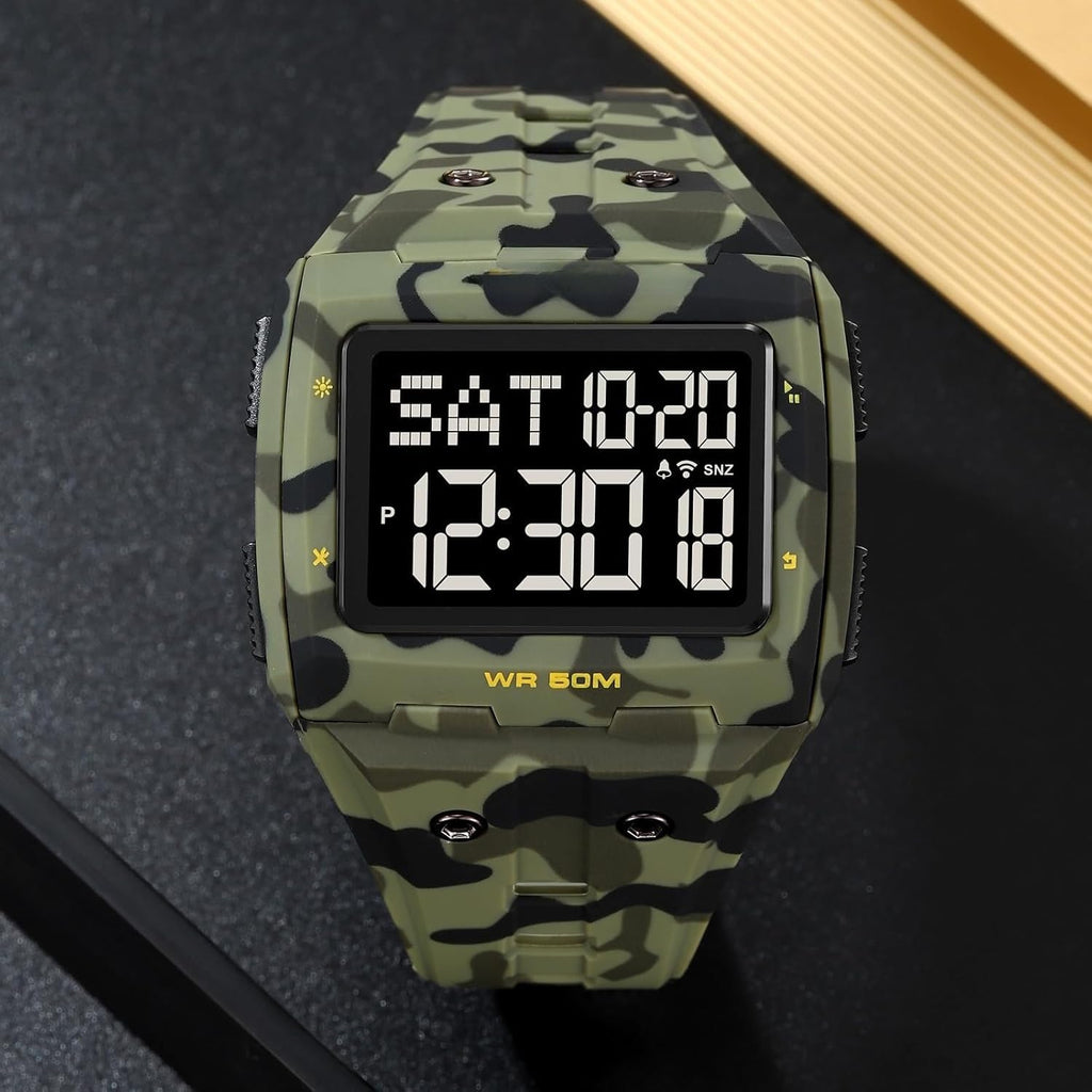 Large Face 5ATM Water Resistant Digital Mens Watch X827