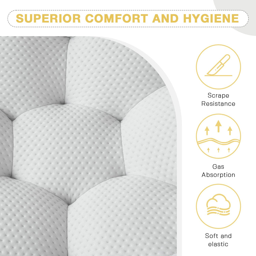 Light Gray Curved Upholstered Sofa E63364