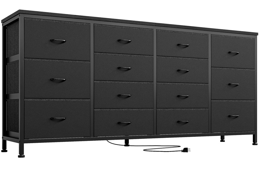 Black 14 Drawer Dresser TV Stand E7020