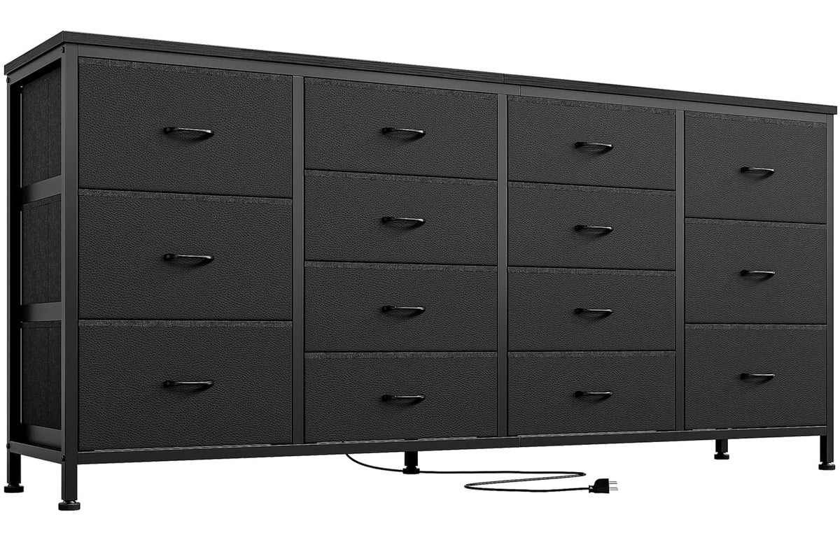 Black 14 Drawer Dresser TV Stand E7020