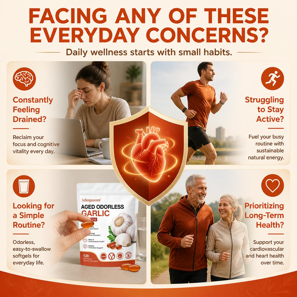 1200 mg Odorless Aged Garlic Extract Softgels with CoQ10 Ubiquinol & Vitamin K2, 120 Softgels T161