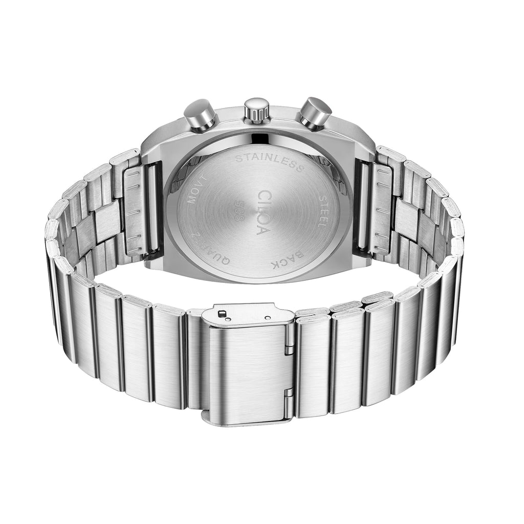 Mens Chronograph Stainless Steel Waterproof Analog Wristwatch L597641