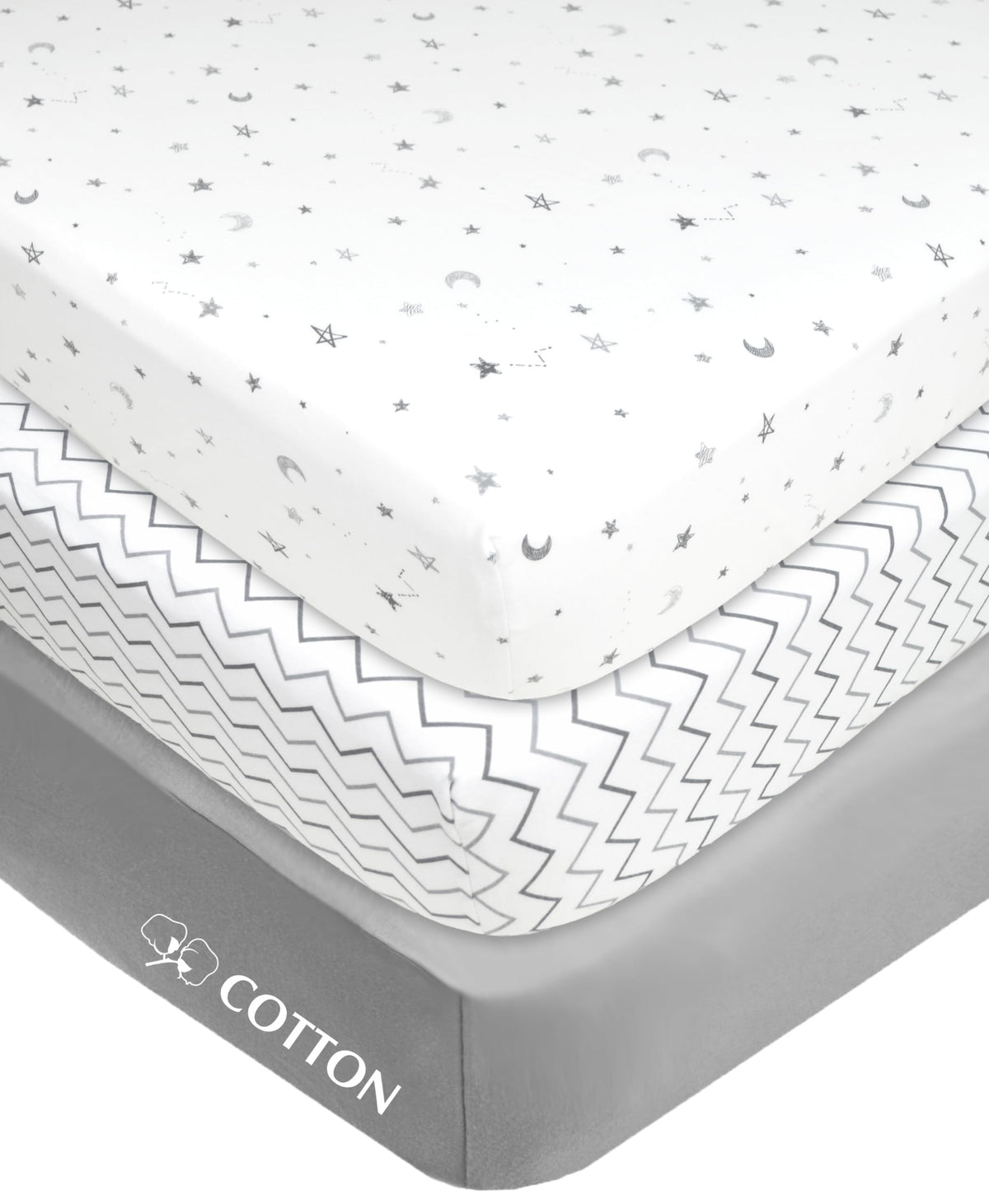 3 Pack Fitted Mini Crib Sheet 38x24" L65964