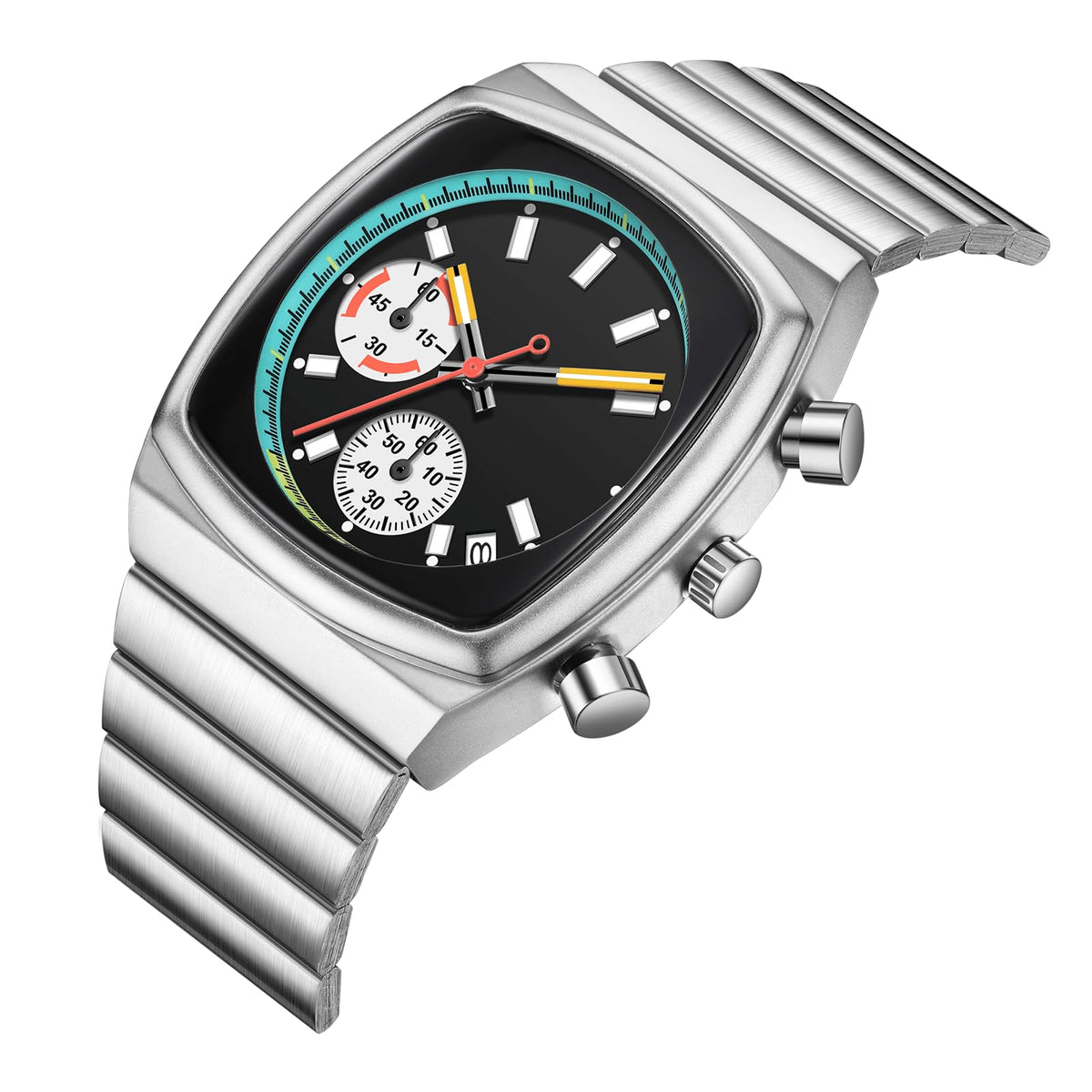 Mens Chronograph Stainless Steel Waterproof Analog Wristwatch L597641