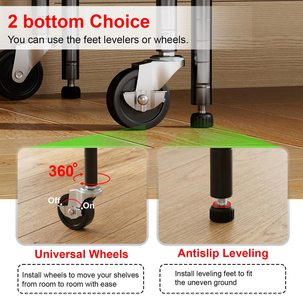6-Tier Wire Shelf with Wheels C405
