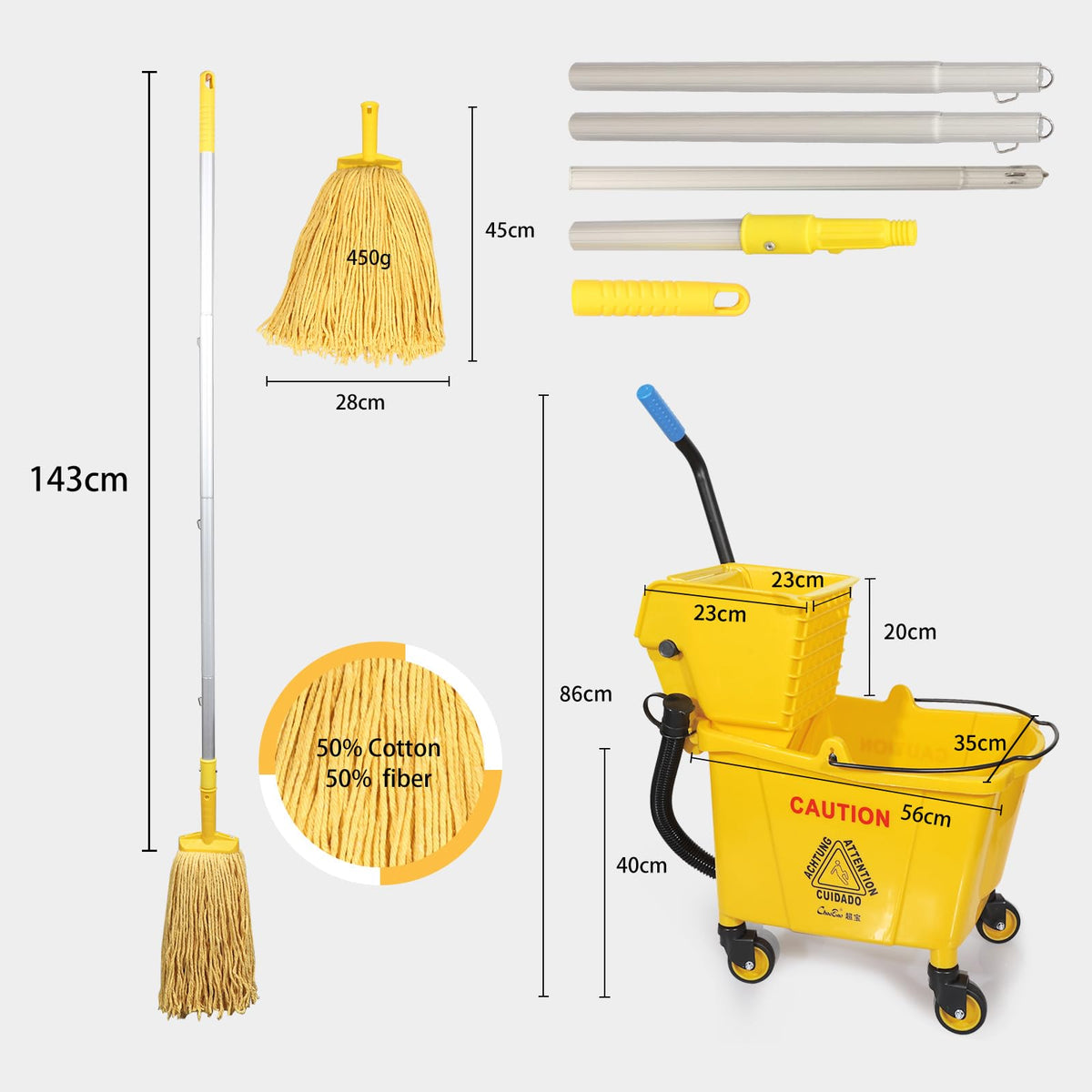 35-Qt Mop Bucket with Wringer & Drain Hose K7774