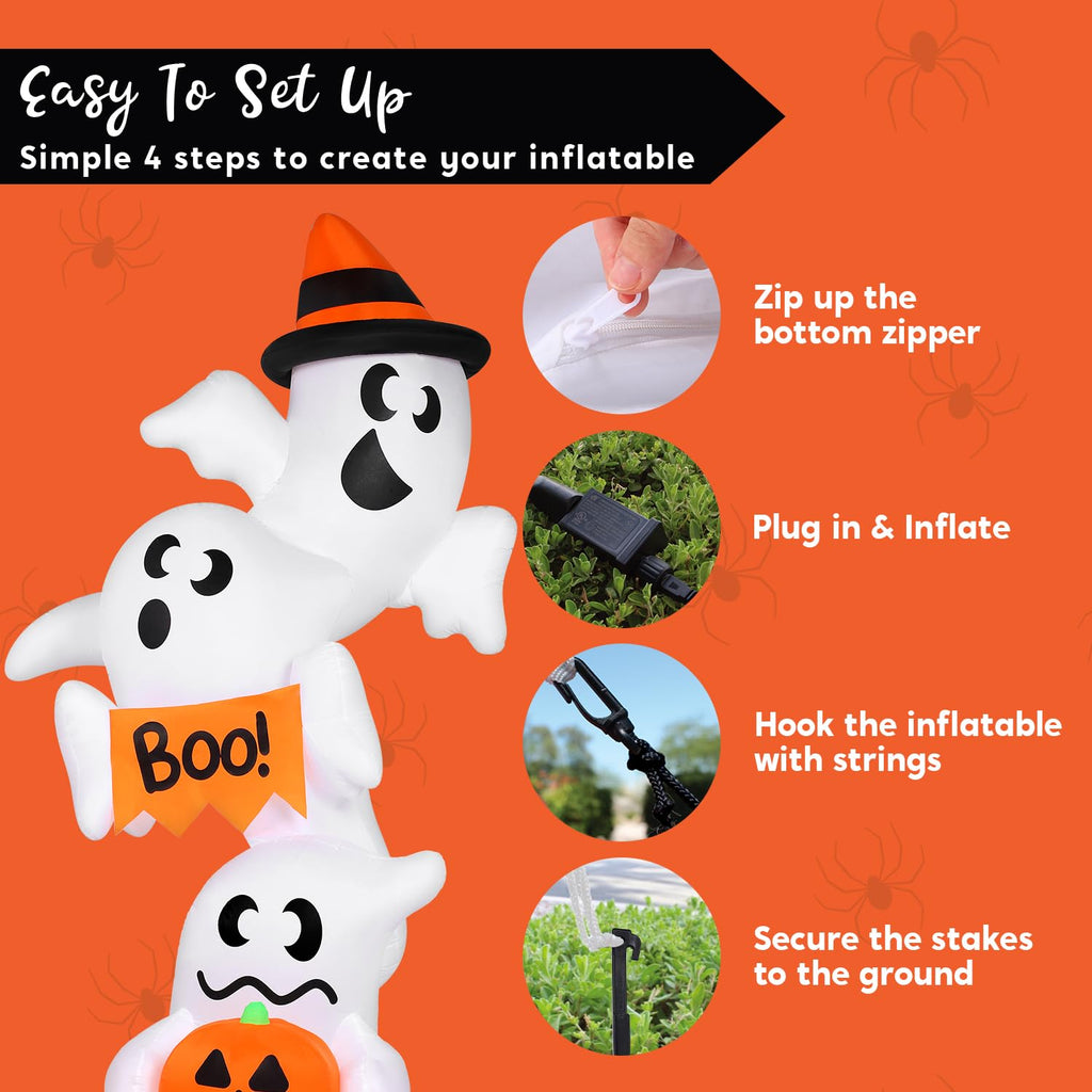 Inflatable Ghost Outdoor Decorations with LEDs Y17152