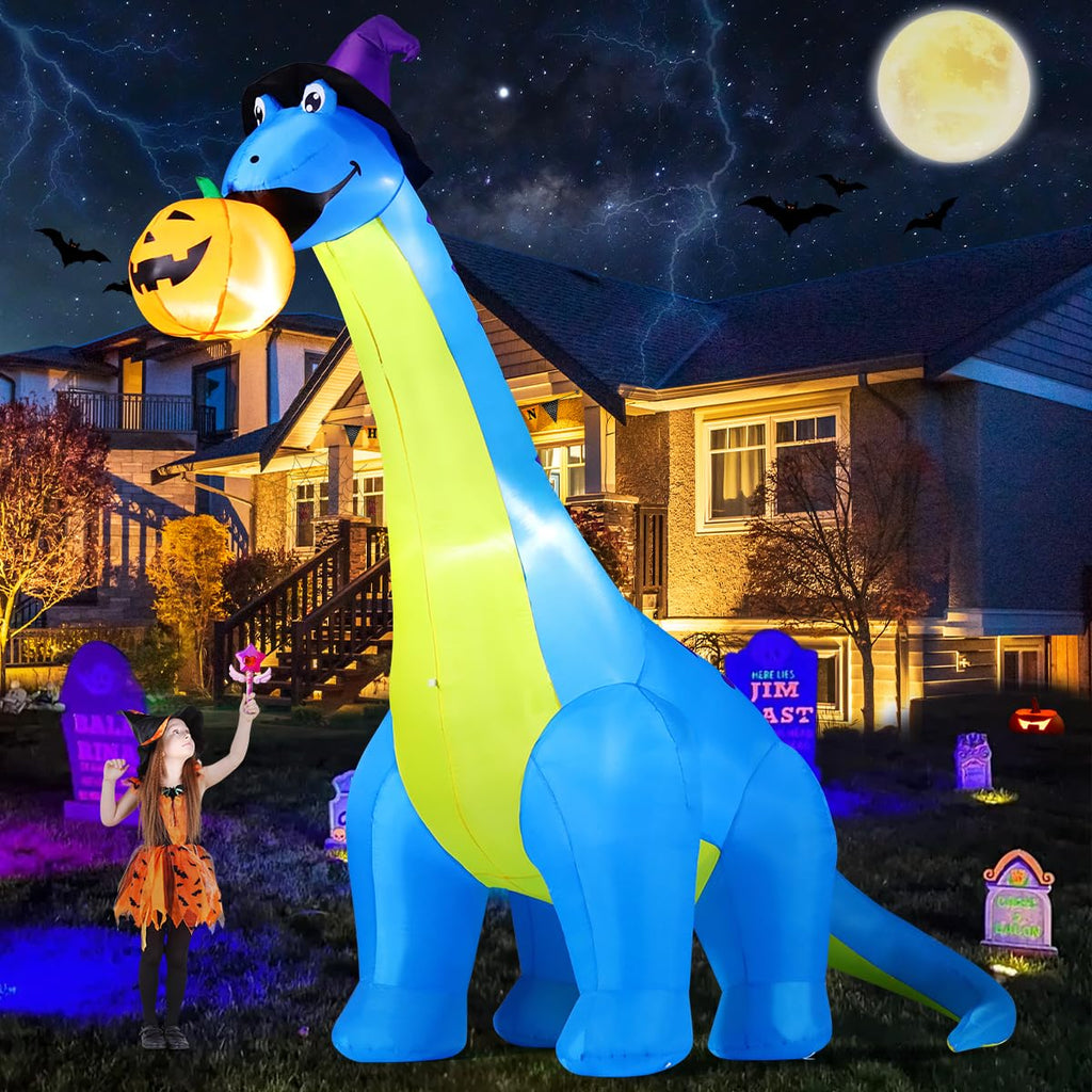 10 FT Animated Inflatable Dinosaur Pumpkin W695