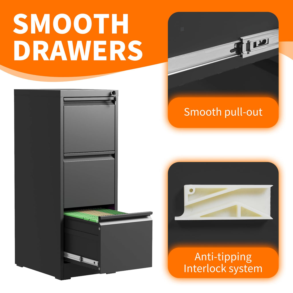 Metal File Cabinet with Drawer Heavy Duty Locking N612810