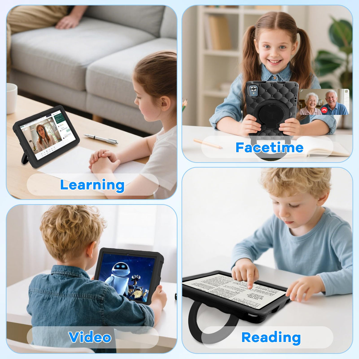 10.1 Inch Kids Tablet 64GB ROM Octa-Core Anti-Blue Light Screen Black K14313