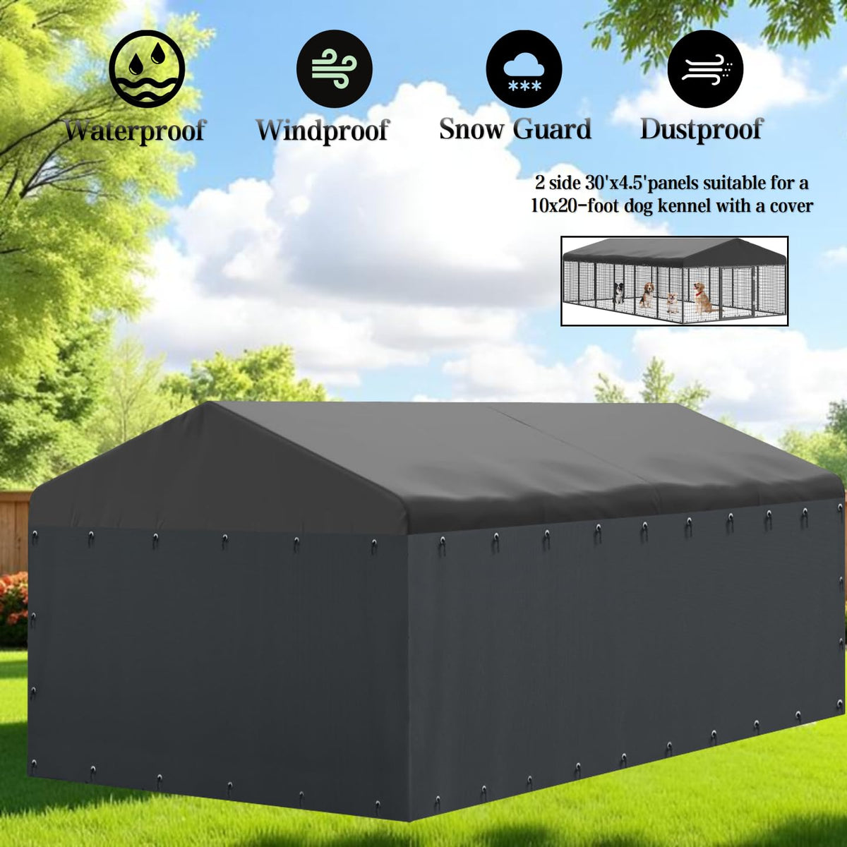 600D Waterproof Oxford Fabric Kennel Cover with Storage Bag P61492
