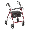 Red Aluminum Rollator with Padded Seat F5677