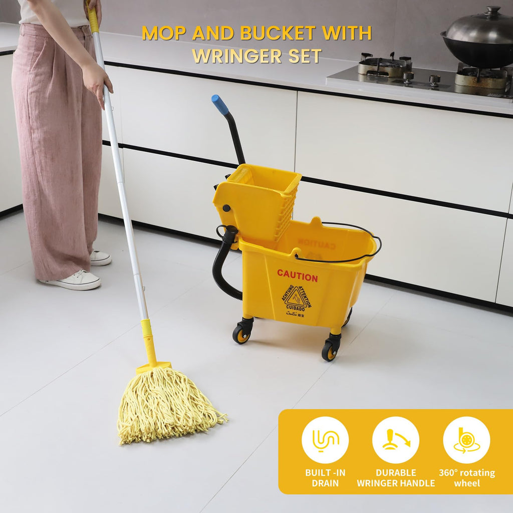 35-Qt Mop Bucket with Wringer & Drain Hose K7774