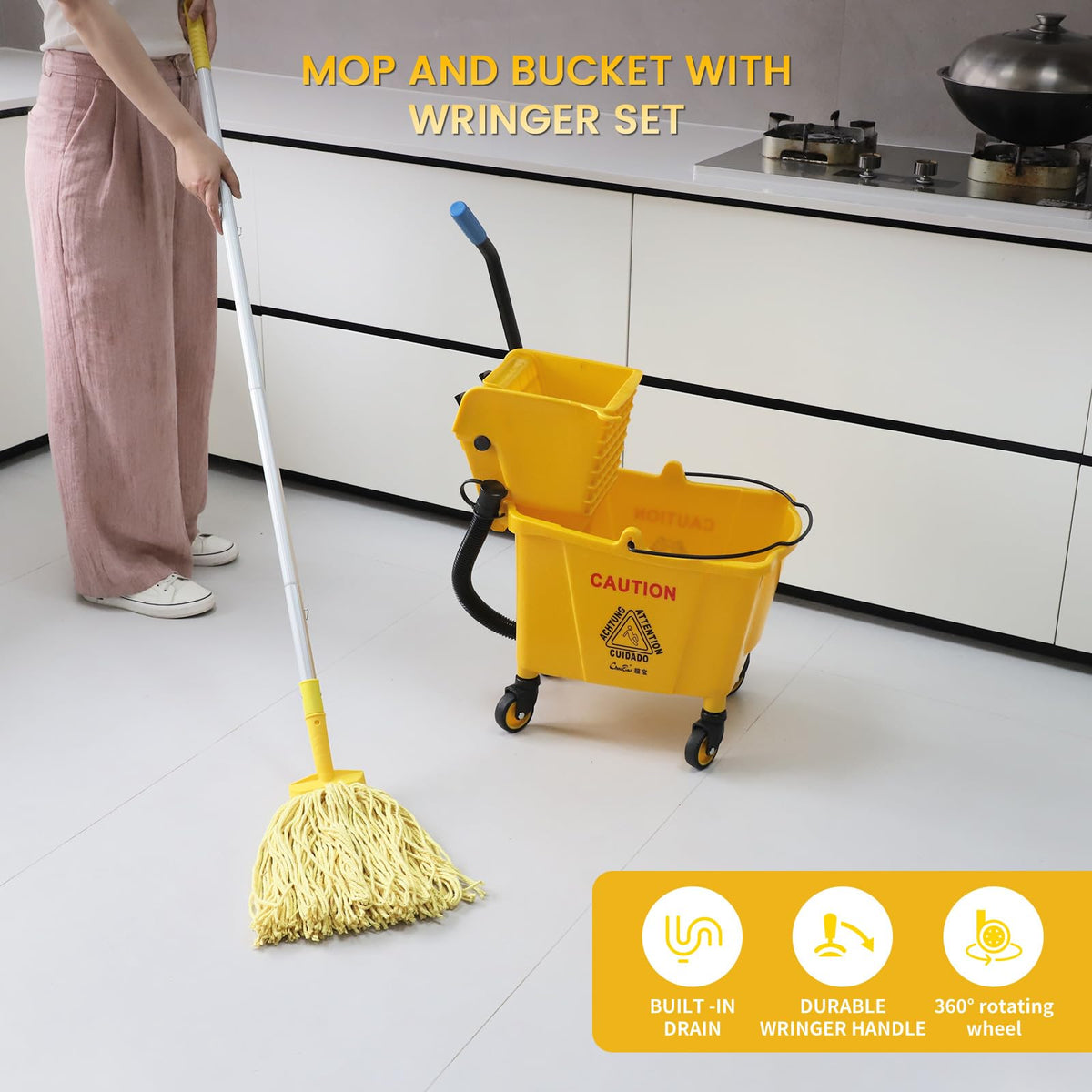 35-Qt Mop Bucket with Wringer & Drain Hose K7774