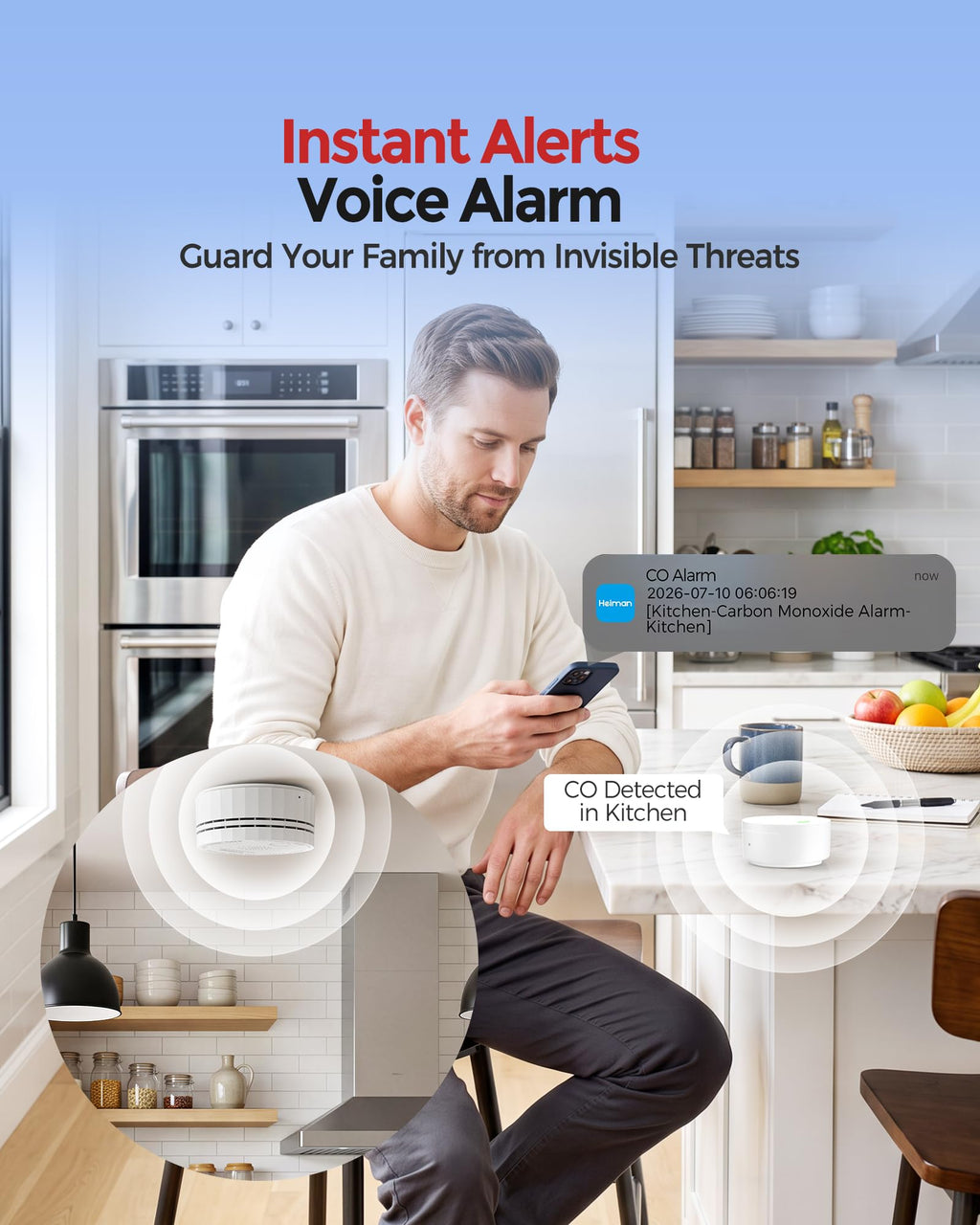 Carbon Monoxide Detectors 3-Pack with Gateway J3088
