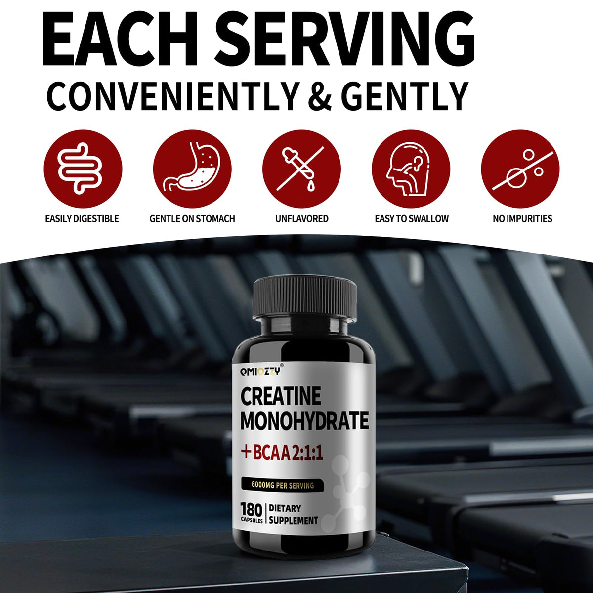 Micronized Creatine Monohydrate 6000MG 180 Vegan Capsules A14623
