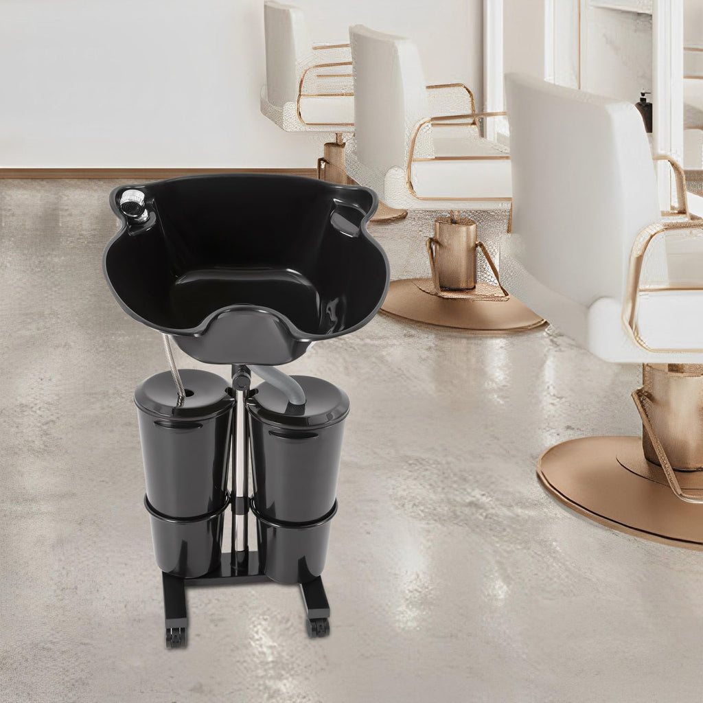 Portable Height-Adjustable Shampoo Basin with 2 Water Buckets N6266