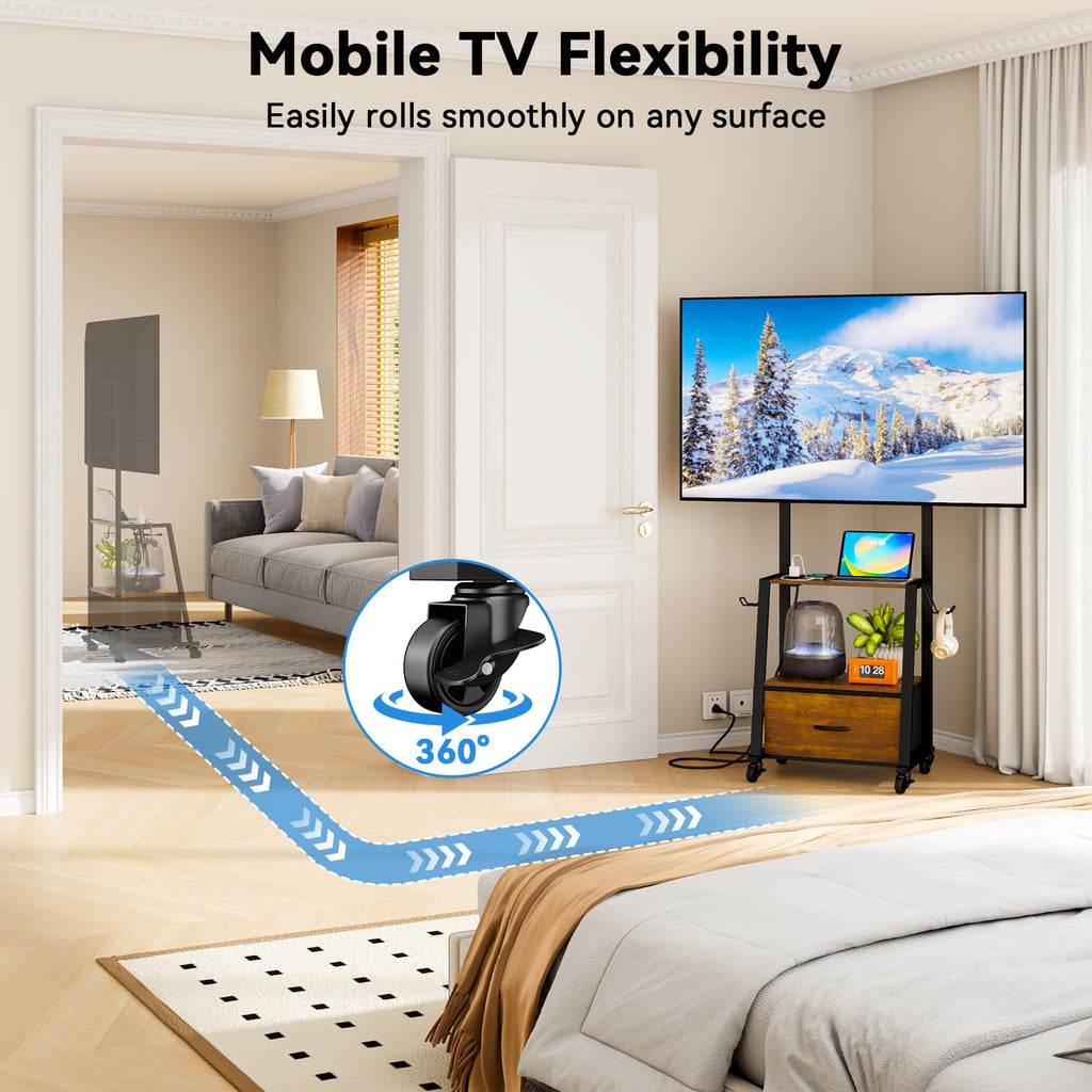 Rolling TV Stand on Wheels for 32-55 Inch TVs W50398
